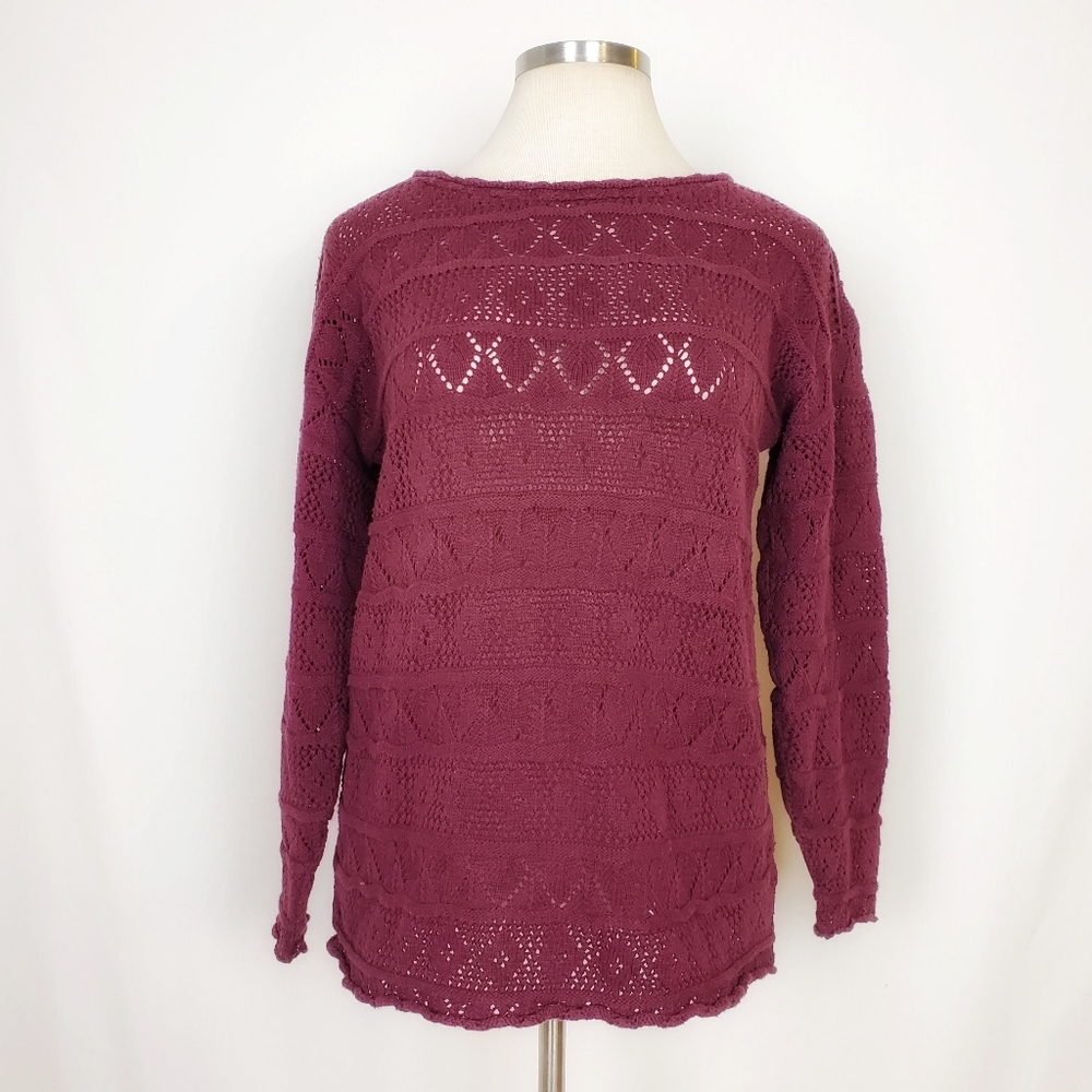 Vintage | Urgent Eggplant Open Knit Top L
